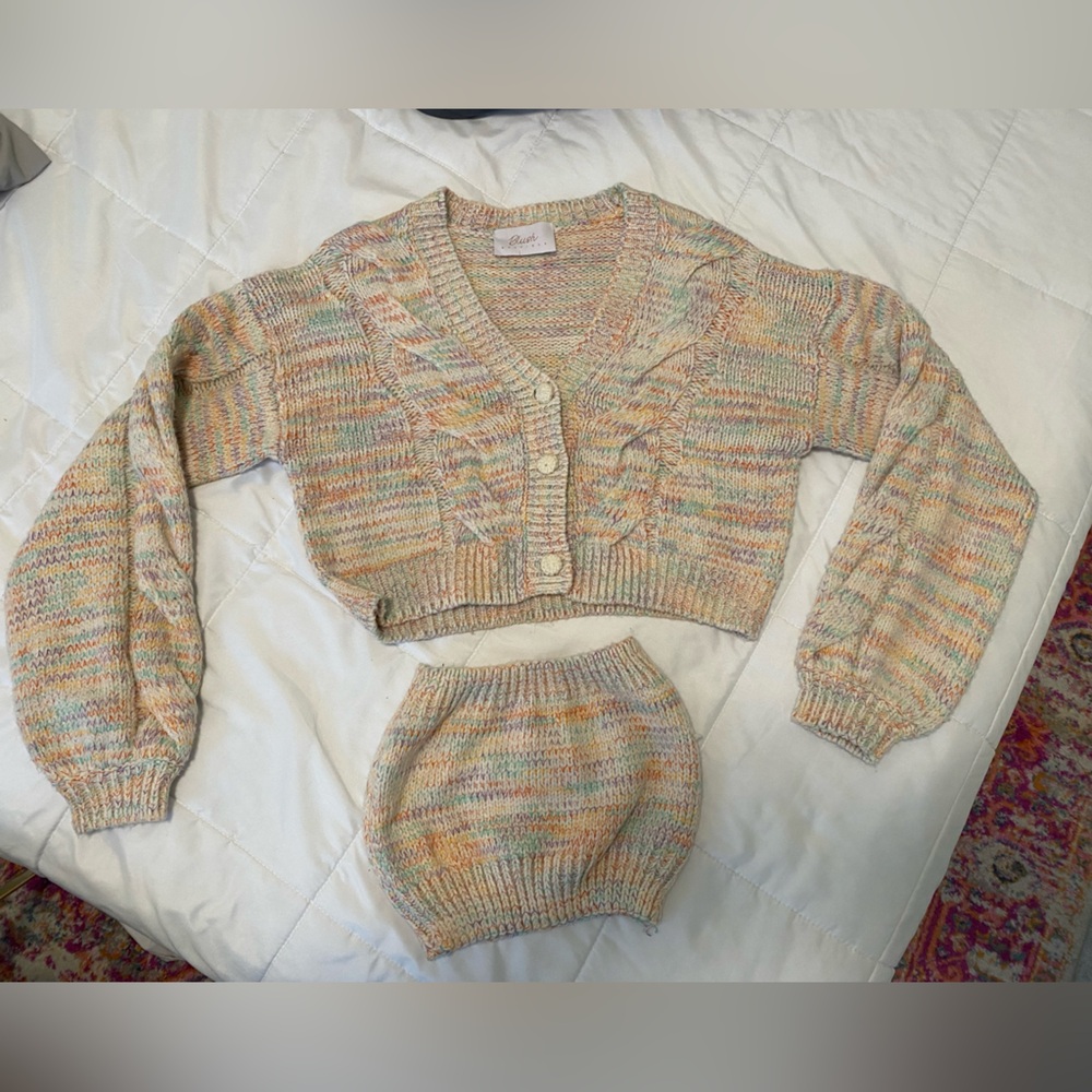 2 piece Colorful Cardigan Set